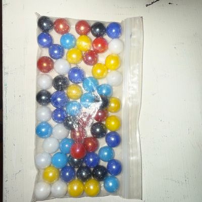 Sale Photo Thumbnail #756: Vintage Assorted Glass Marbles for Chinese Checkers and Games