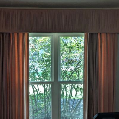 Sale Photo Thumbnail #44: Custom Pleated Drapery Set with Matching Valance for Double Wide Window
