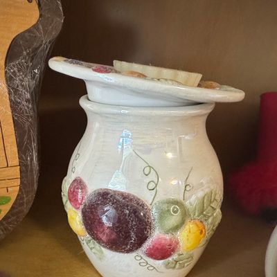 Sale Photo Thumbnail #830: Ceramic Fruit Motif Butter Keeper