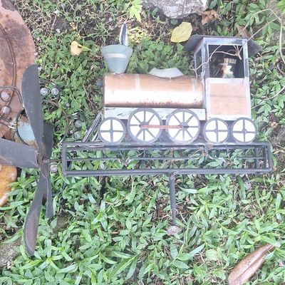 Sale Photo Thumbnail #303: Vintage Metal Locomotive Wind Spinner Garden Decor