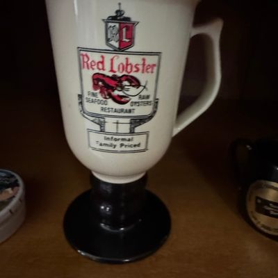 Sale Photo Thumbnail #676: Vintage Red Lobster Restaurant Promotional Pedestal Mug