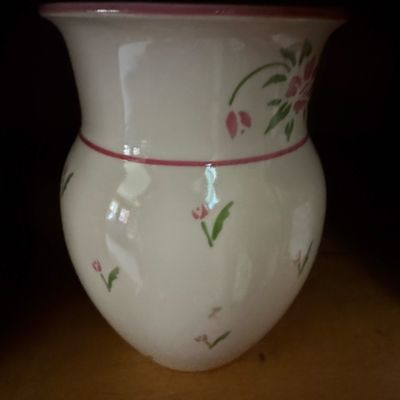 Sale Photo Thumbnail #980: Teleflora 1985 Pink Tulip Tumble-Up Bedside Carafe Set