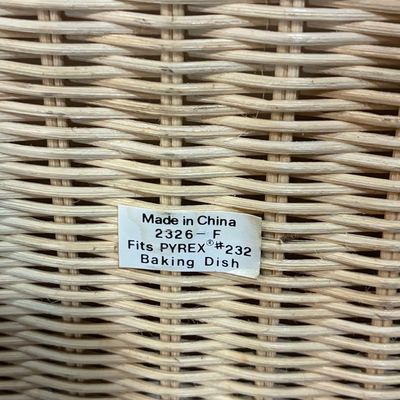 Sale Photo Thumbnail #647: Pyrex #232 Baking Dish with Wicker Carrier