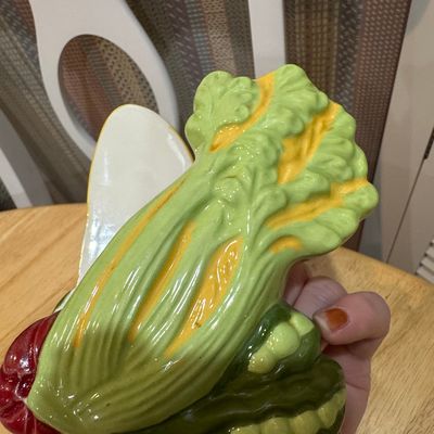 Sale Photo Thumbnail #530: Vintage Majolica-Style Corn and Vegetable Napkin Holder