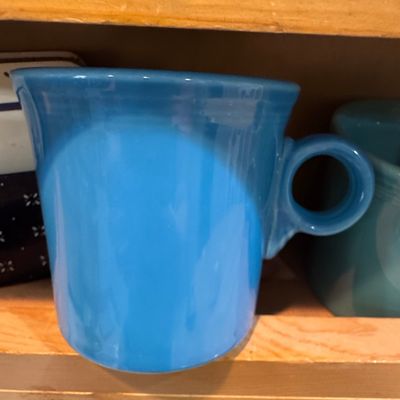 Sale Photo Thumbnail #967: Fiesta Homer Laughlin Co. Ring Handle Mug - Peacock Blue