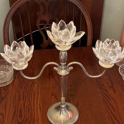 Sale Photo Thumbnail #136: Crystal Lotus Candelabra