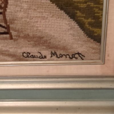 Sale Photo Thumbnail #61: Needlepoint Tapestry of Claude Monet's 'Garden at Sainte-Adresse' - Cross-stitch