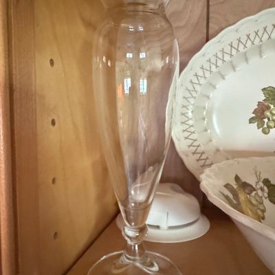 Sale Photo Thumbnail #1005: Vintage Clear Glass Bud Vase