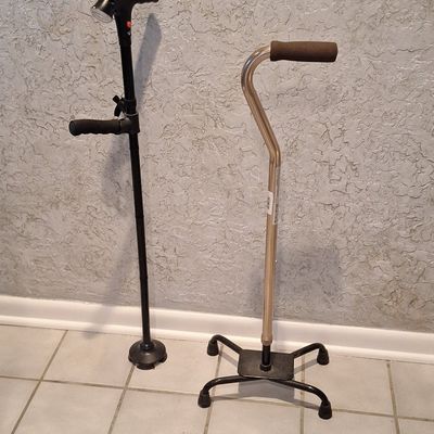 Sale Photo Thumbnail #442: Assorted Mobility Aids: LED Lighted Cane and Quad Cane