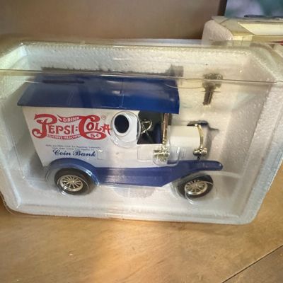 Sale Photo Thumbnail #265: Golden Classic Pepsi-Cola Model T Delivery Truck Coin Bank