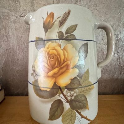 Sale Photo Thumbnail #347: Vintage Yellow Rose Ironstone Pitcher