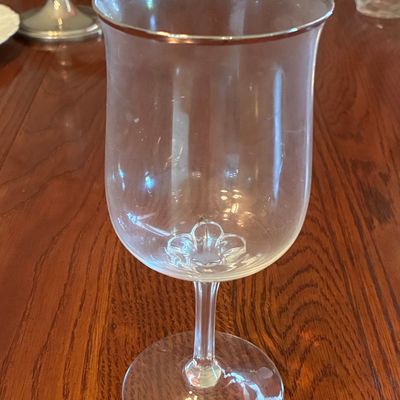 Sale Photo Thumbnail #850: Lenox Moonspun Crystal Water Goblet with Platinum Rim