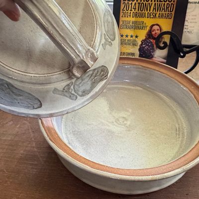 Sale Photo Thumbnail #175: Studio Pottery Covered Casserole Dish Signed J. Paul
