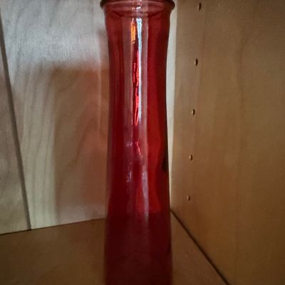Sale Photo Thumbnail #592: Mid-Century Modern Ruby Red Swung Vase