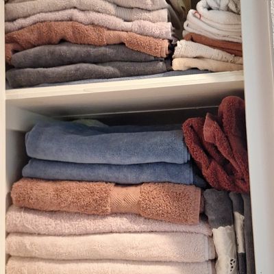 Assorted Household Bath and Hand Towels with Decorative Trim