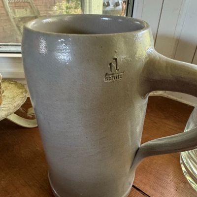 Sale Photo Thumbnail #589: Werner Bräu Poppenhausen Stoneware Beer Stein
