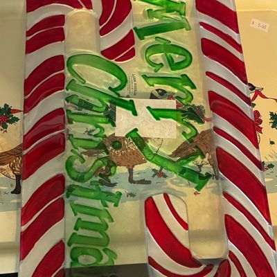 Sale Photo Thumbnail #976: Sleigh Bell Bistro Christmas Candy Cane Platter