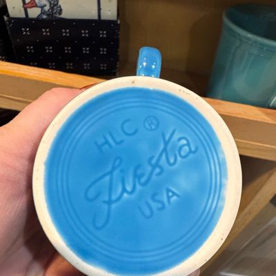 Sale Photo Thumbnail #966: Fiesta Homer Laughlin Co. Ring Handle Mug - Peacock Blue