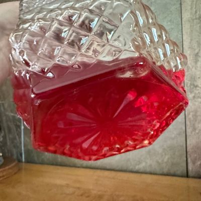 Sale Photo Thumbnail #439: Anchor Hocking Wexford Ruby Red Flashed Oil Lamp