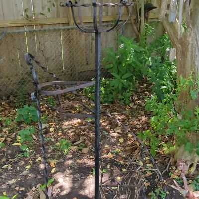 Sale Photo Thumbnail #100: Vintage Wrought Iron Candelabra Plant Stand