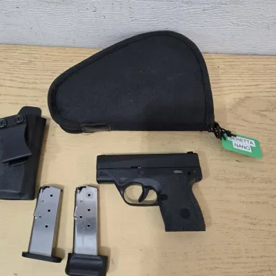 Sale Photo Thumbnail #5: Beretta BU9 Nano 9mm Luger Pistol # NU091549 Tag 257
2 Mags - Soft Case - Holster