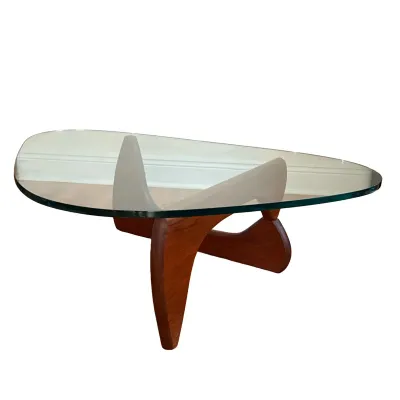 NOGUCHI STYLE MID-CENTURY MODERN GLASS TOP COFFEE TABLE
This low table features a biomorphic plate glass top with rounded, polished...