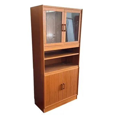 TEAK MIDCENTURY MODERN TWO-PIECE DISPLAY CABINET AND HUTCH
This two-piece midcentury modern unit features an upper hutch with dual...
