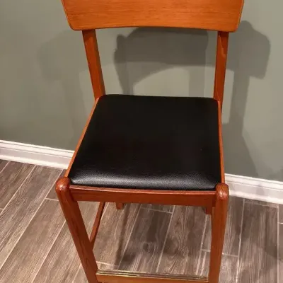 Teak Counter Height Bar Stools (set Of 5)