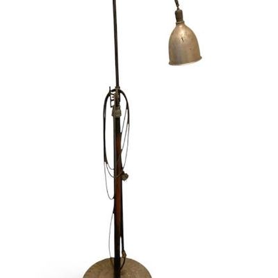 Sale Photo Thumbnail #18: Very funky industrial floor lamp w/ cement base
