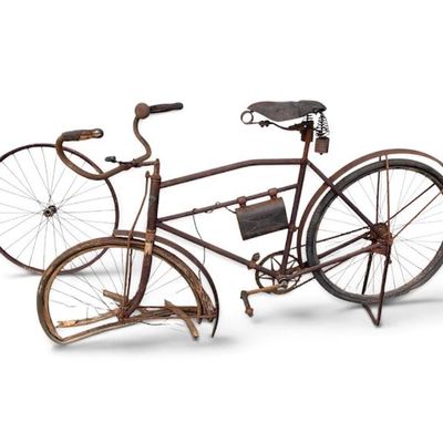 Sale Photo Thumbnail #7: Antique Iver Johnson bicycle w/,wooden rims. 