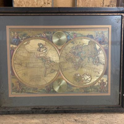Sale Photo Thumbnail #109: Bombay double hemisphere world map