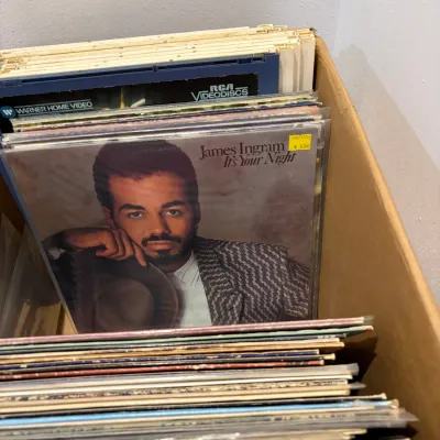 Sale Photo Thumbnail #41: Lot of misc. vinyl records and Videodiscs