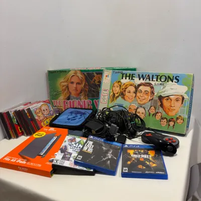 Sale Photo Thumbnail #334: Board games: The Waltons & The Bionic Woman, PS4 and computer games, misc. accessories