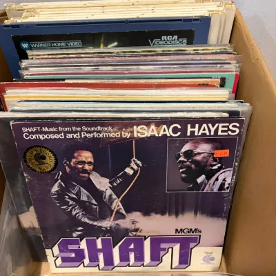 Sale Photo Thumbnail #38: Lot of misc. vinyl records and Videodiscs