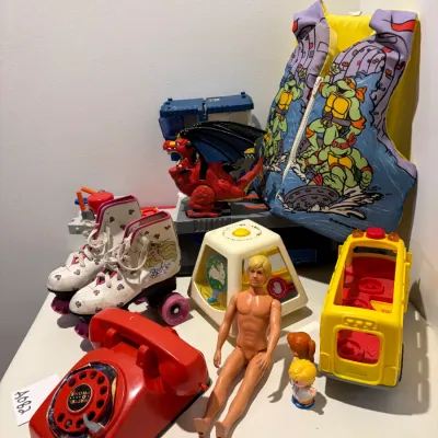 Sale Photo Thumbnail #356: Fisher-Price Navy Ship, dragon, kid's life jacket, misc.