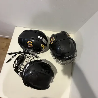 Sale Photo Thumbnail #280: Lot of 3 hockey helmets
