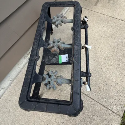 Sale Photo Thumbnail #368: Antique cast iron 3 burner stove