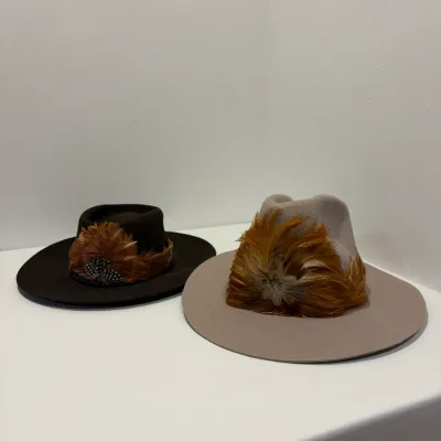 Sale Photo Thumbnail #98: 2 Feathered Cowboy Hats 