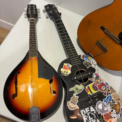 Sale Photo Thumbnail #160: Guitar, small bass, mandolin