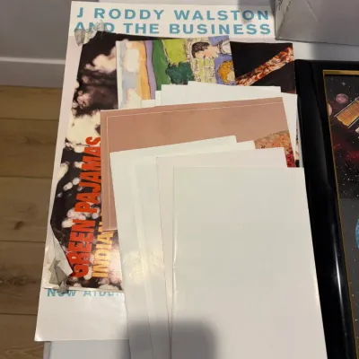 Sale Photo Thumbnail #249: Various folded music poster lot and space stamps