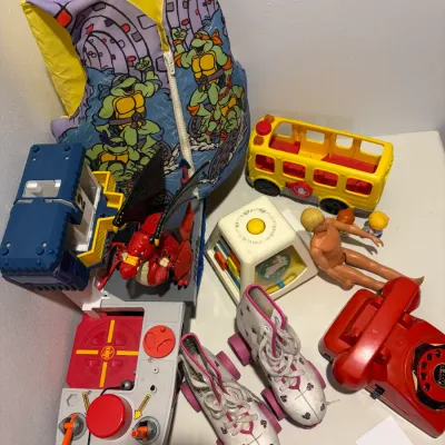 Sale Photo Thumbnail #355: Fisher-Price Navy Ship, dragon, kid's life jacket, misc.