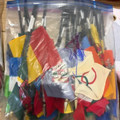 Sale Photo Thumbnail #47: Misc. lot of flags and banners