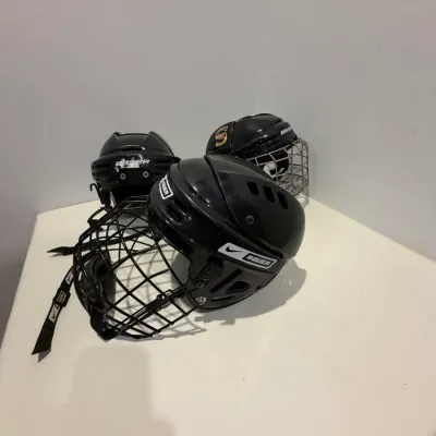Sale Photo Thumbnail #276: Lot of 3 hockey helmets