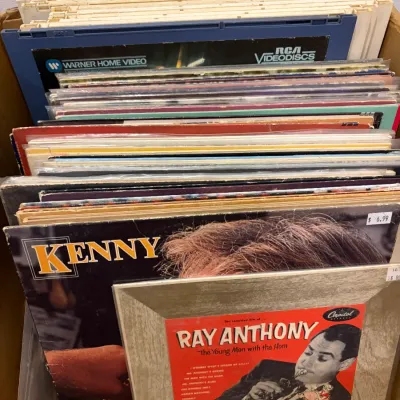 Sale Photo Thumbnail #37: Lot of misc. vinyl records and Videodiscs