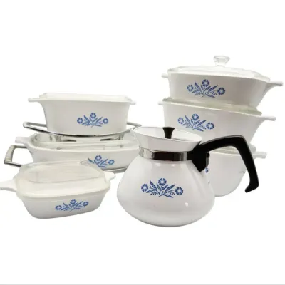 Corningware Cornflower Vintage Cookware Set 12 Pc + Lids