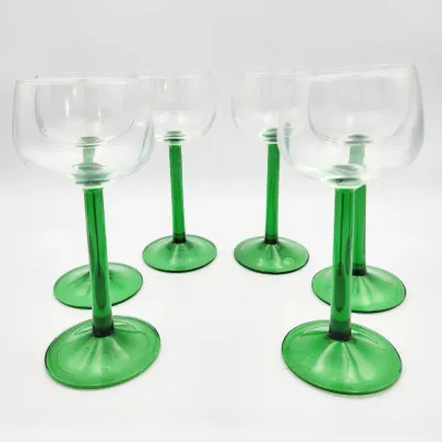 Luminarc French Rhine Green Vintage Wine Glasses