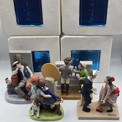 4 Vintage 1980 Norman Rockwell Figurines W/ Boxes #3