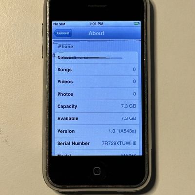 iOS 1.0 Apple iPhone 1st Generation - 8GB - 2G -Rare Collectors Item