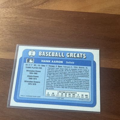 Vintage 1990 Hank Aaron Baseball Card