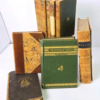 Antique Books: George Eliot Warwick Editions 7 Volumes, Fables of Aesop 1863 & More